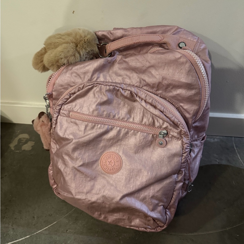 Pink metallic Kipling Women's Backpack